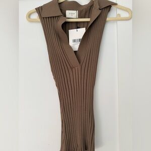 DISSH Green Ribbed Top